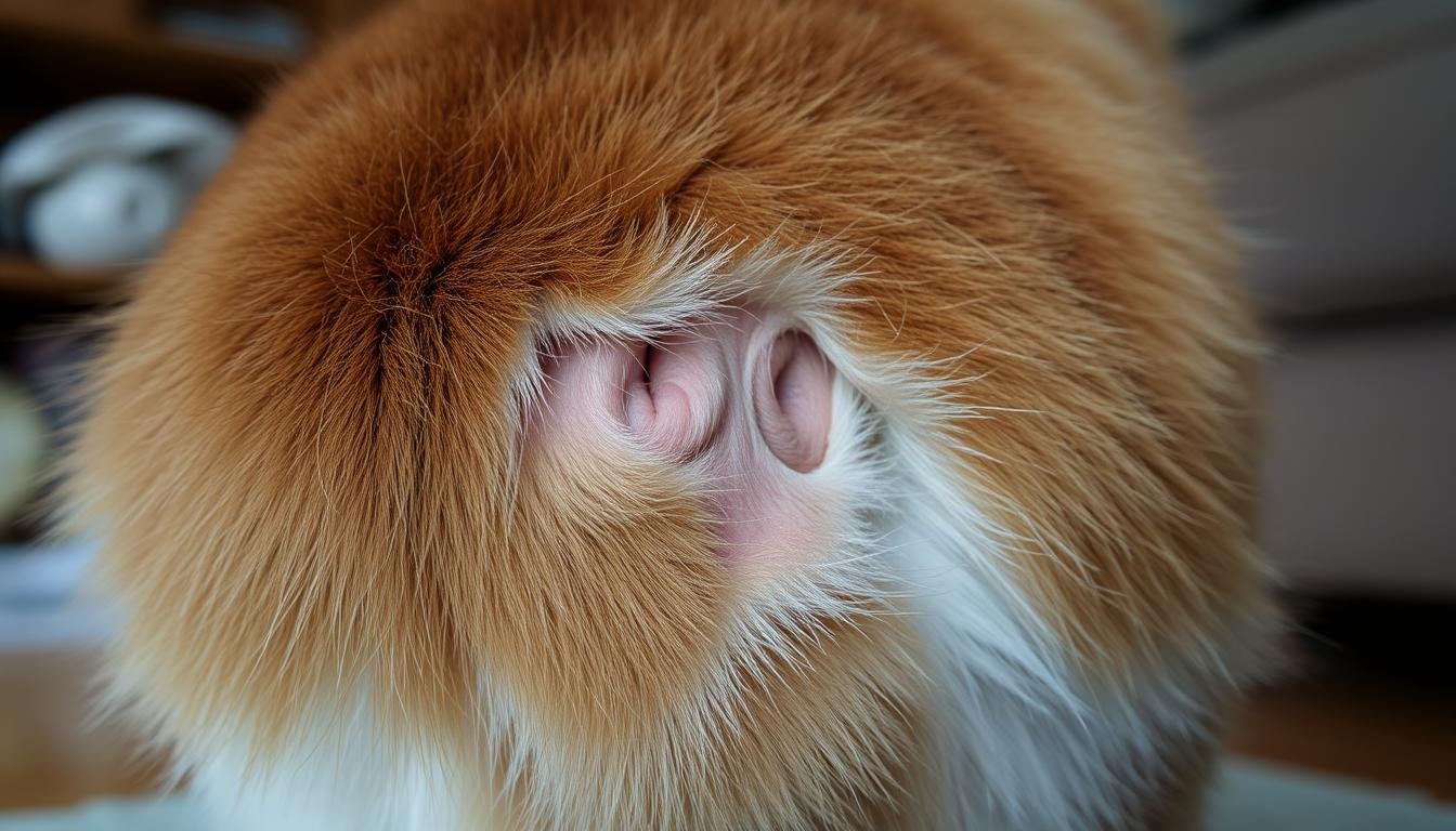 chat qui perd ses poils sur l'arrière train