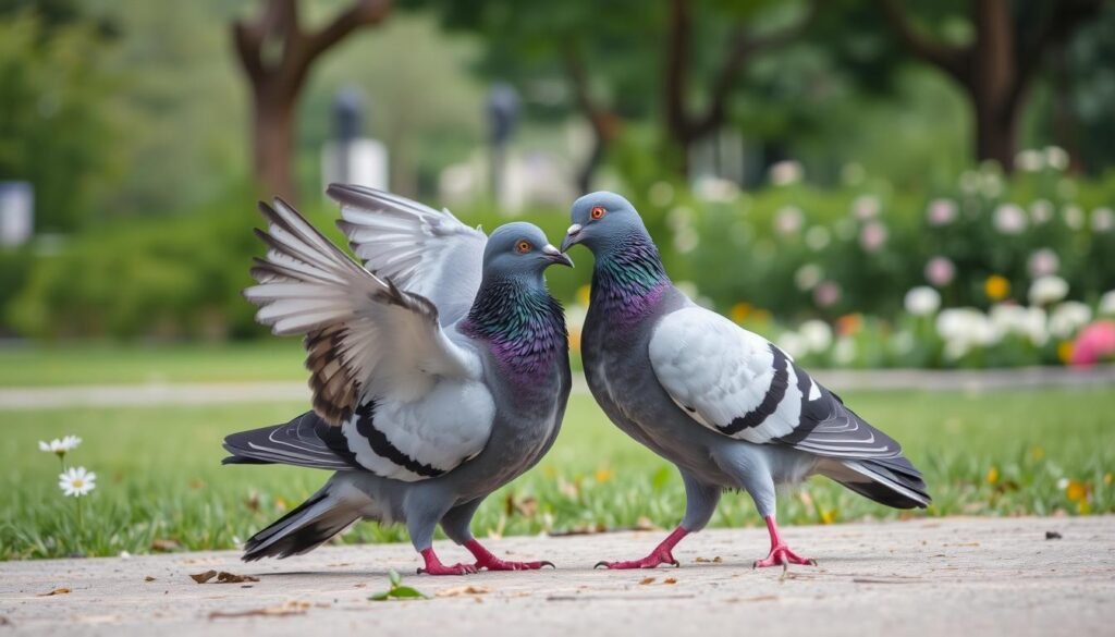 comportement reproducteur des pigeons