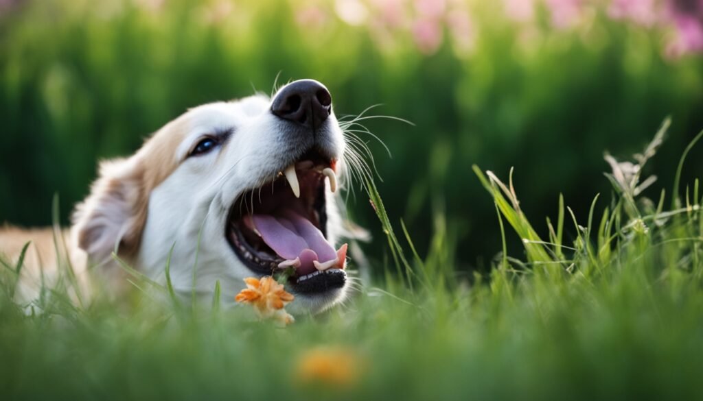 mon chien mange de l'herbe et son ventre gargouille