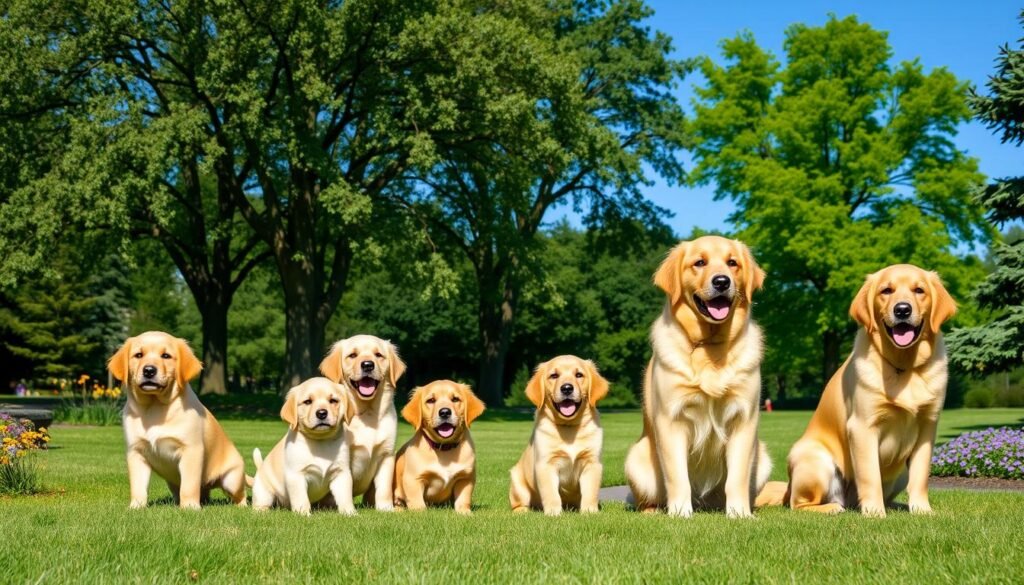 croissance d'un golden retriever