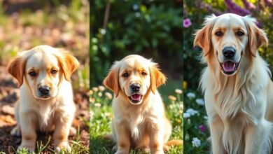 croissance d'un golden retriever