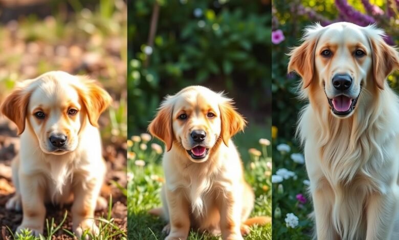 croissance d'un golden retriever