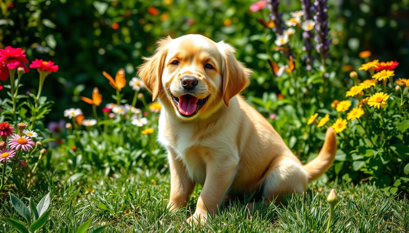 labrador golden retriever chiot